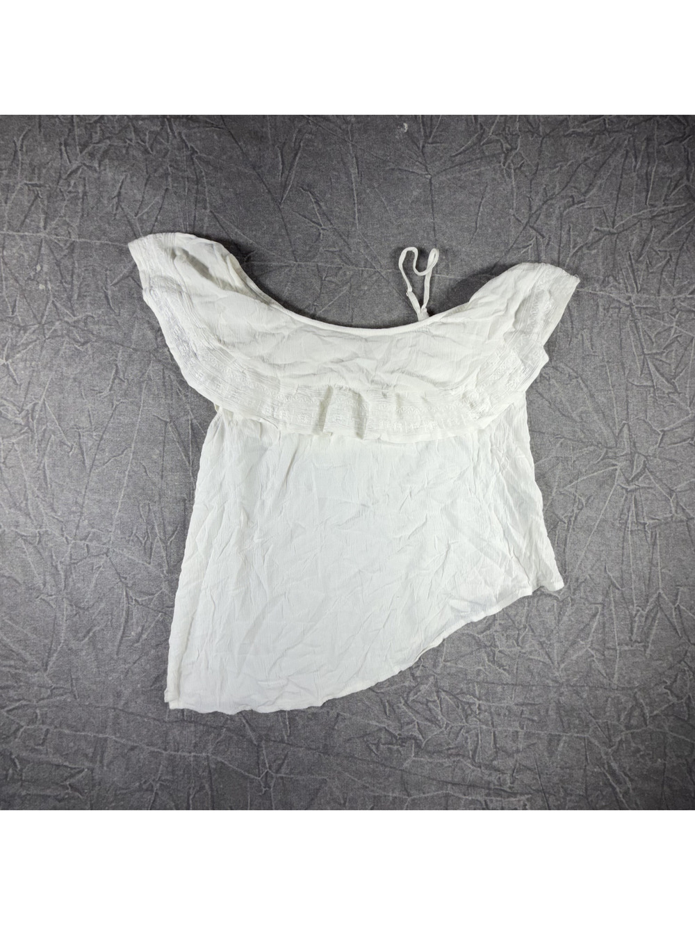 Abercrombie Ruffle One Shoulder Top NEW Women's S White Top